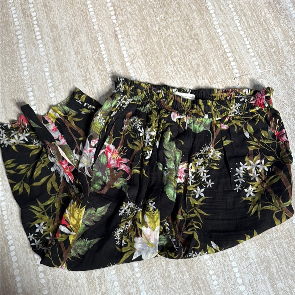 Isabel Marant Etoile Floral Print Black Pants